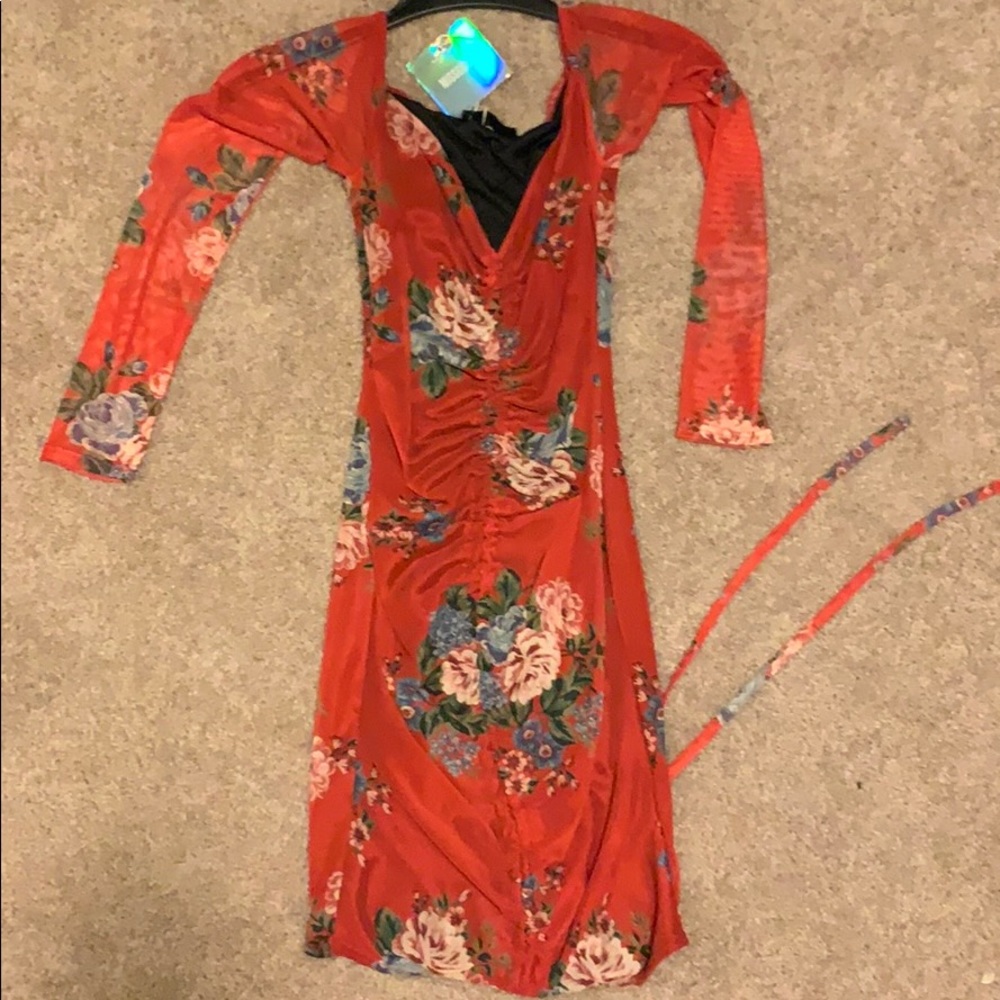 Floral mesh dress